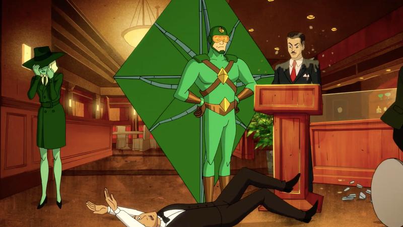 Kite Man causing a scene.